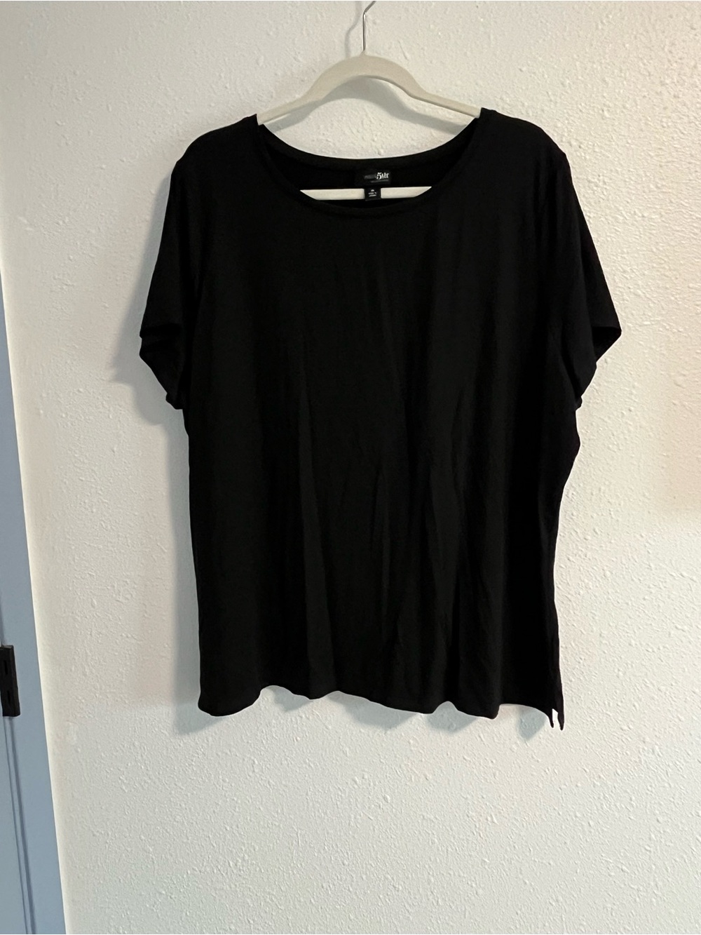 East 5th Black Relaxed Short Sleeve Nylon Spandex Easy to Wear Tee Size 3X